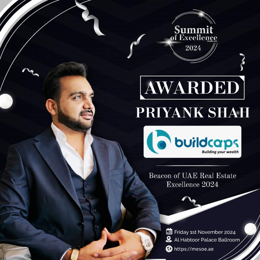 Priyank Shah Awardee at the Middle East Summit of Excellence 2024