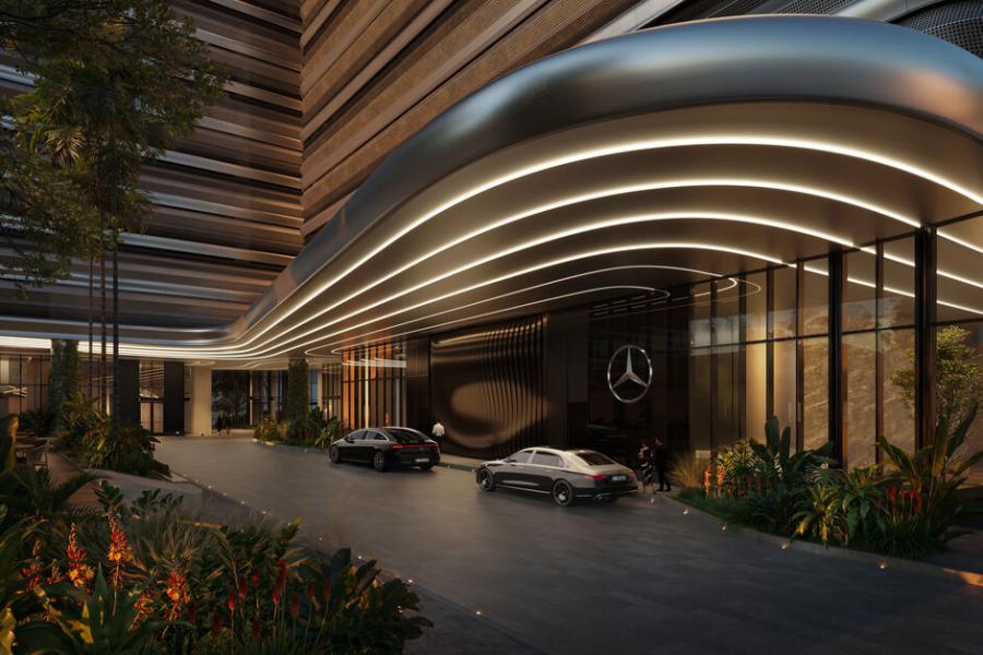 Mercedes Benz Places Miami Entrance - Vive Polanco