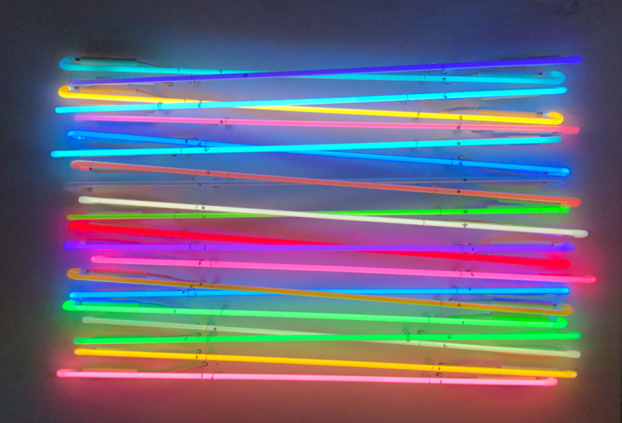 Philip Vaughan, Horizonline, neon, 60x36in, 2020