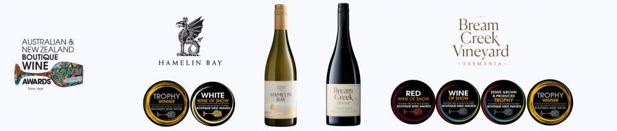 2024 Boutique Wine Awards Wines of Show - Bream Creek Reserve Pinot Noir 2023 & Hamelin Bay Chardonnay 2023