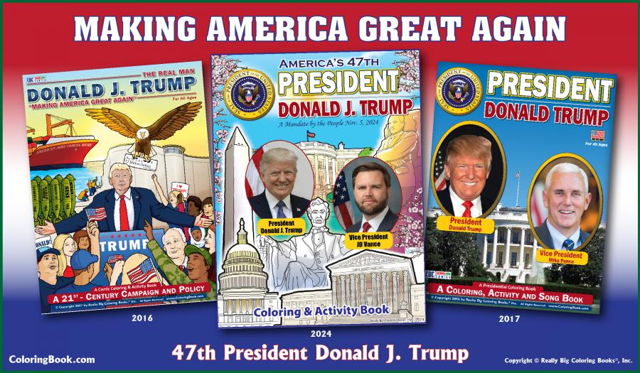 Ultimate Three Volume Set Coloring Book Art Collection Coloring Books of Donald J Trump