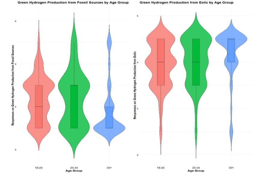 Fig 1. Hydrogen production from green and fossil sources distinguished by age and gender.