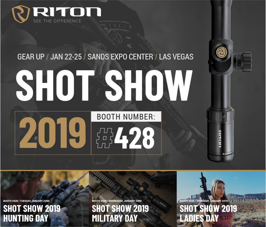 Riton optics will have their first SHOT Show Booth at the 2019 Shooting, Hunting and Outdoor Trade Show