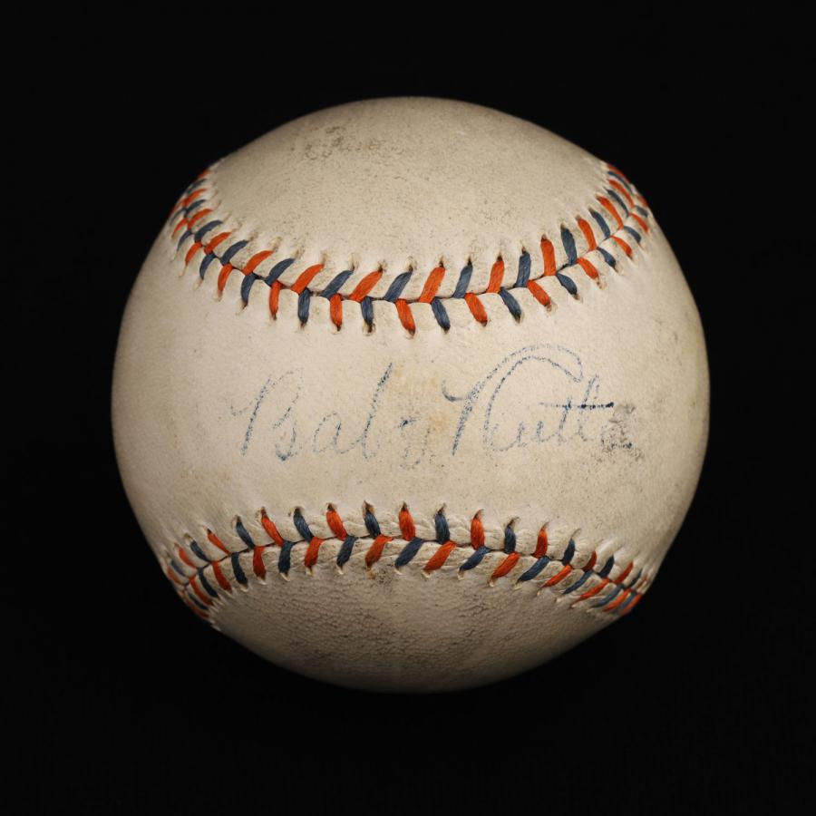 Baseball dual signed by Babe Ruth and Lou Gehrig, found in Canada and reportedly signed at a late 1920s Canadian stop of the duo's famed "barnstorming" tours (est. CA$10,000-$15,000).