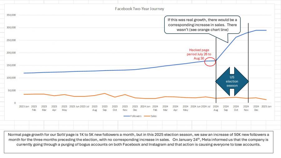 a chart showing sudden growth and then stalling, and then dropping of followers, with all the action happening in the 3 months leading up to election season