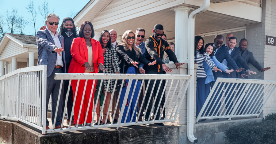 Birmingham Mayor Randall Woodfin, local officials, and those integral to the Cooper Green renovation start demolition.