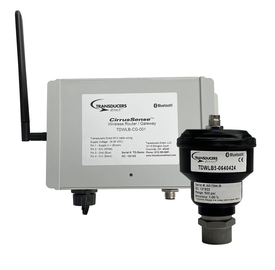 Transducers Direct's CirrusSense TDWLB5 and the TDWLB-CG Cellular Gateway - Bluetooth Wireless HVACR Monitoring - Industry First