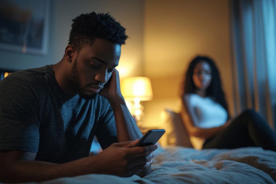 Man cheating on girlfriend with AI chatbot