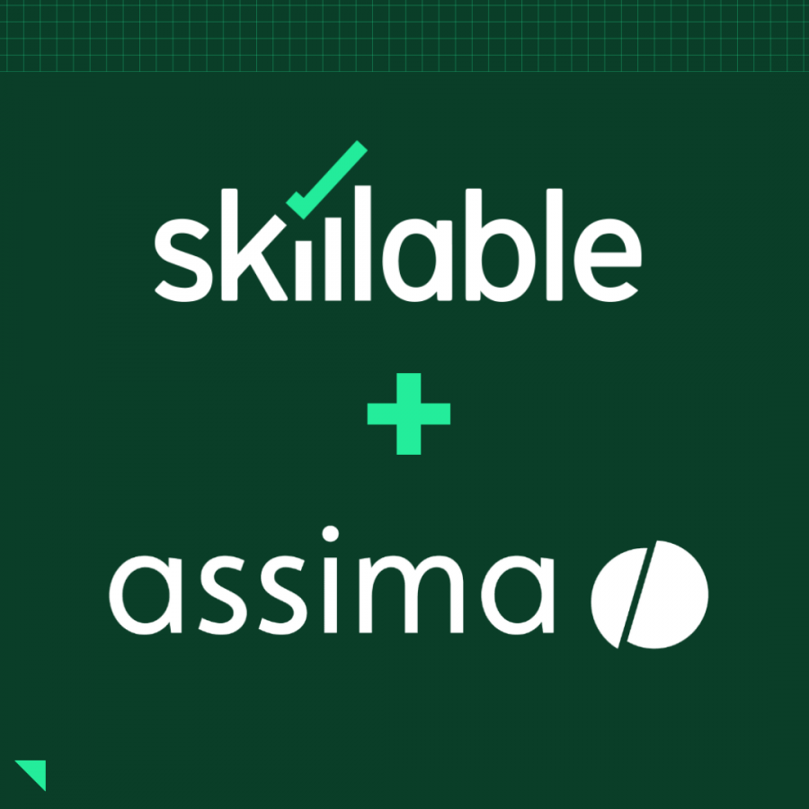 Graphic showing the Assima and Skillable logos together highlighting the new partnership