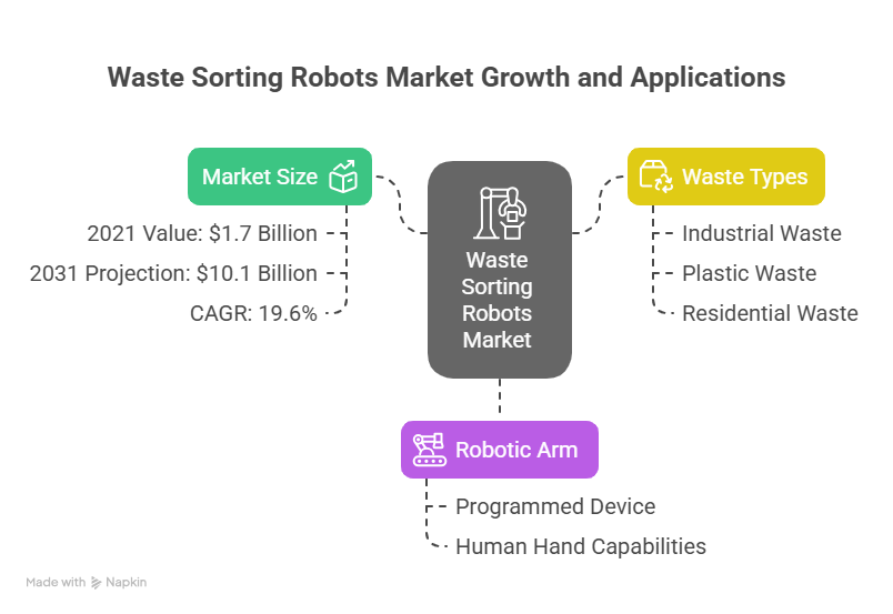 According to a new report published by Allied Market Research, titled, “𝐖𝐚𝐬𝐭𝐞 𝐒𝐨𝐫𝐭𝐢𝐧𝐠 𝐑𝐨𝐛𝐨𝐭𝐬 𝐌𝐚𝐫𝐤𝐞𝐭" The waste sorting robots market size was valued at $1
