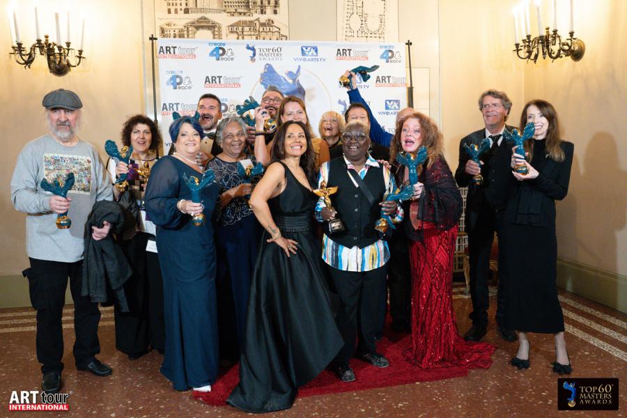 Top 60 Masters 2025 award-winning artists gather in Ferrara, Italy, with Viviana Puello to celebrate a night of unity, legacy, and global artistic excellence.