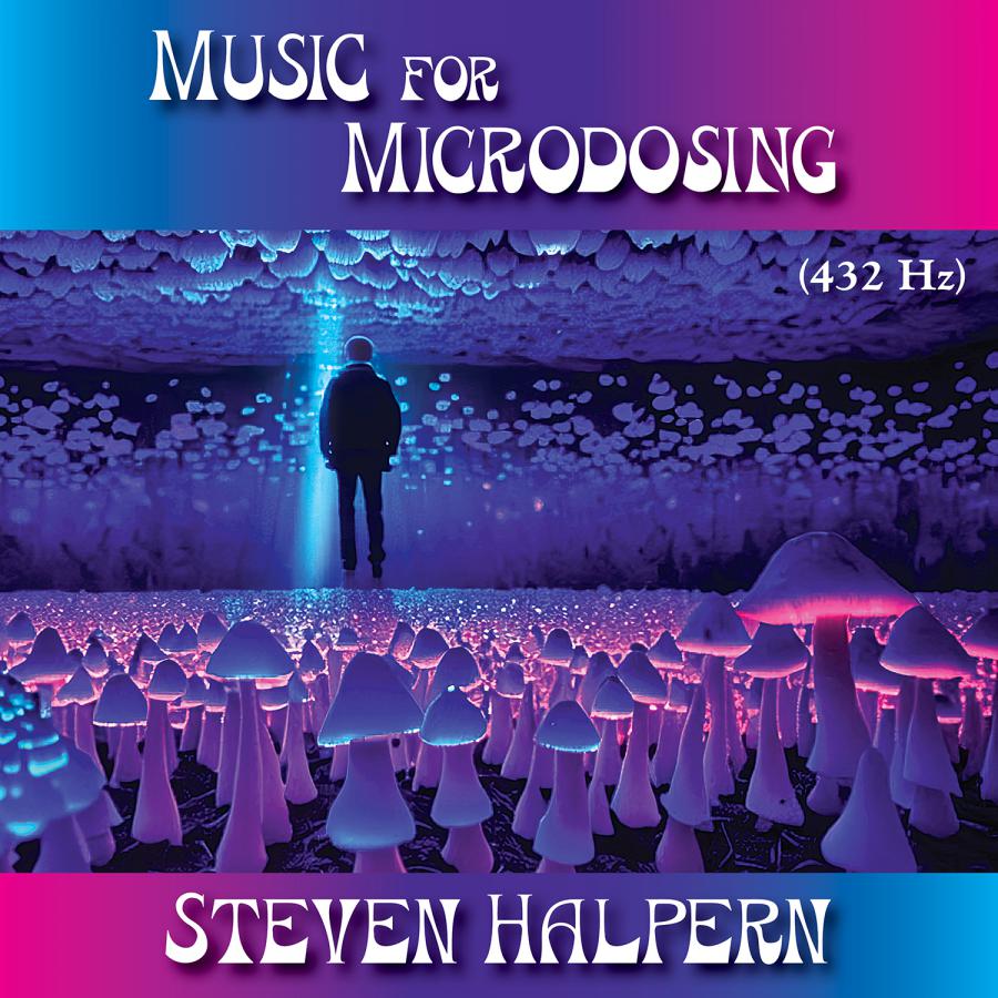 an album cover with colorful pink and purple mushroom graphics