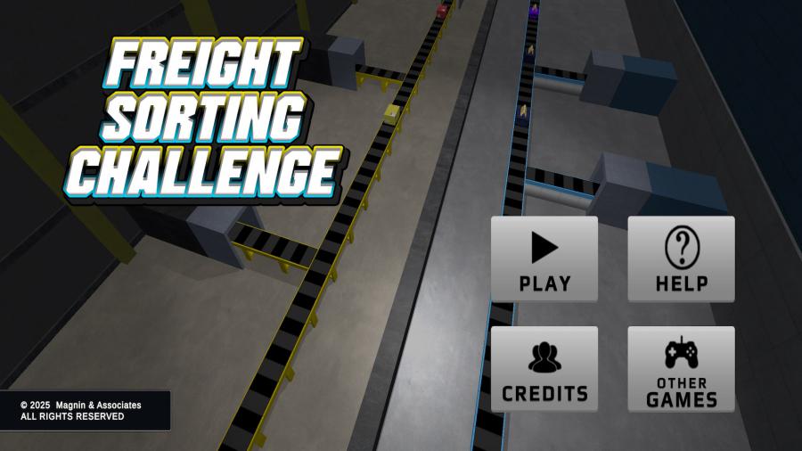 Freight Sorting Challenge title screen
