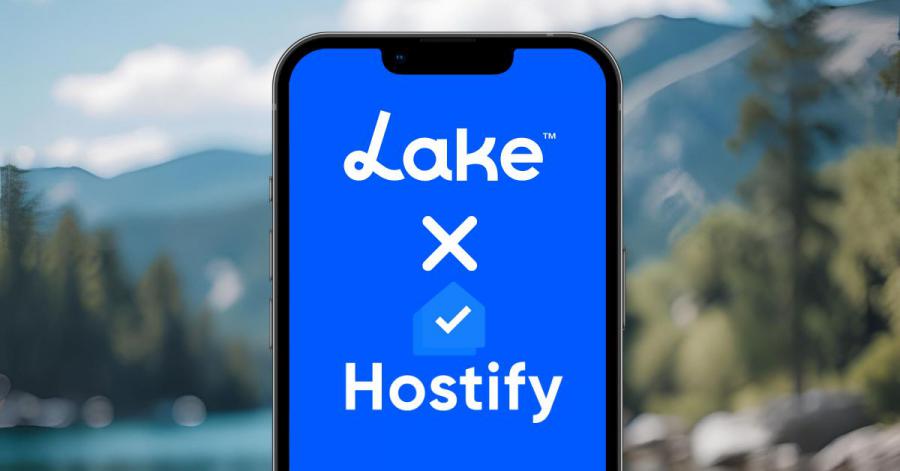 Screenshot of Lake.com's integration page with Hostify