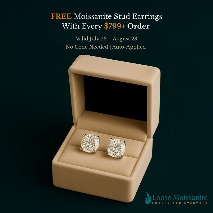 Free Stud Earrings Loose Moissanite