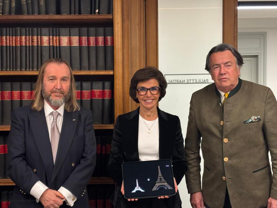 Thierry Rayer, Rachida Dati, Philippe Coupérie-Eiffel – Presentation of the Eiffel Tower through Universæ Analysis at the Ministry of Culture