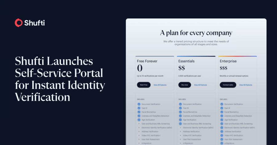 Shugti Self Service Portal 3 Plans for quick verification