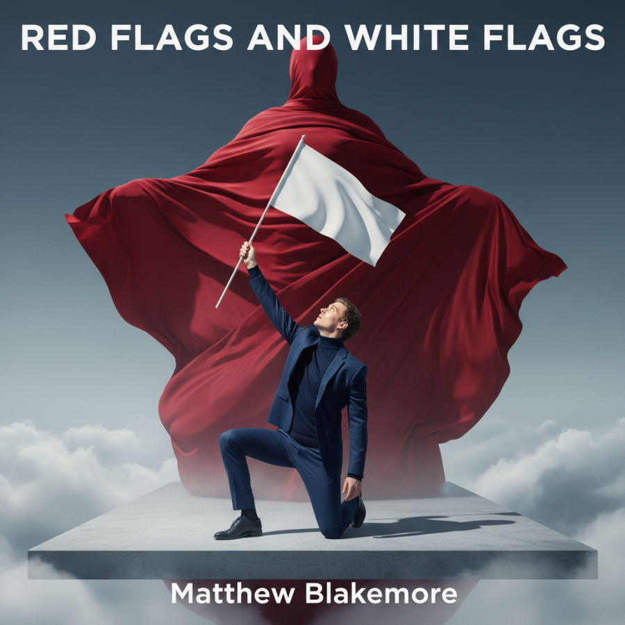 Singer-songwriter Matthew Blakemore today announces the release of his sophomore album "Red Flags and White Flags," a 19-track exploration of modern relationships, emotional healing, and self-discovery Matthew Blakemore - Red Flags And White Flags - Album Cover