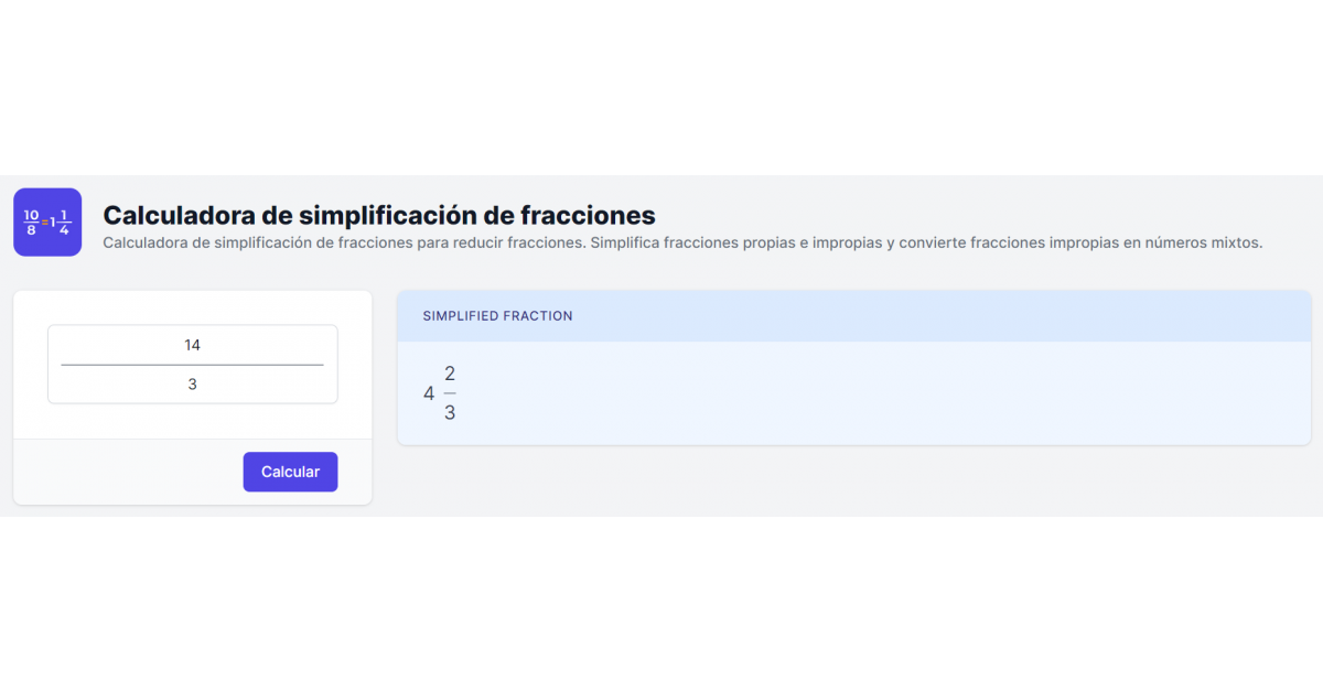 Introduciendo La Calculadora De Simplificación De Fracciones ...