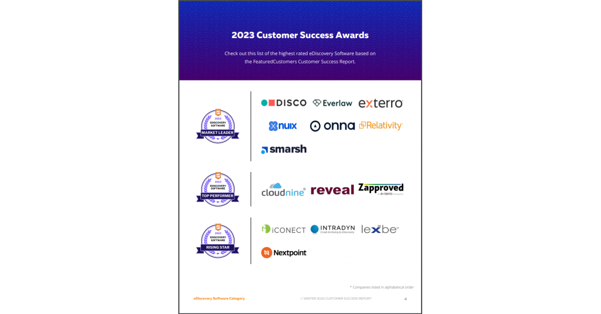 The Top eDiscovery Software Vendors According to the FeaturedCustomers ...