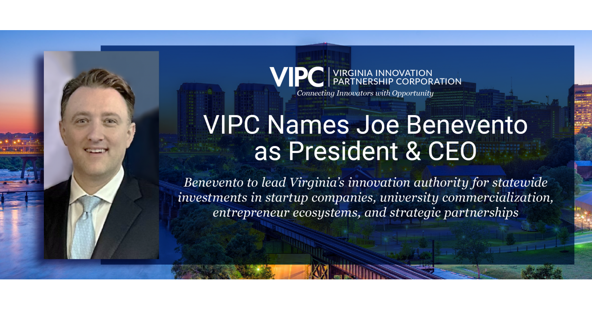 Virginia Innovation Partnership Corporation (VIPC) Names Joe Benevento ...