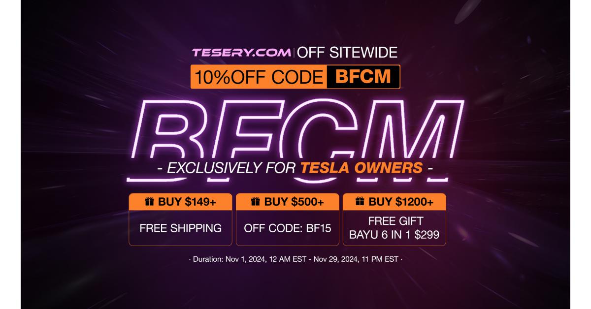 Tesery Announces 2024 Black Friday Sale on Tesla Accessories