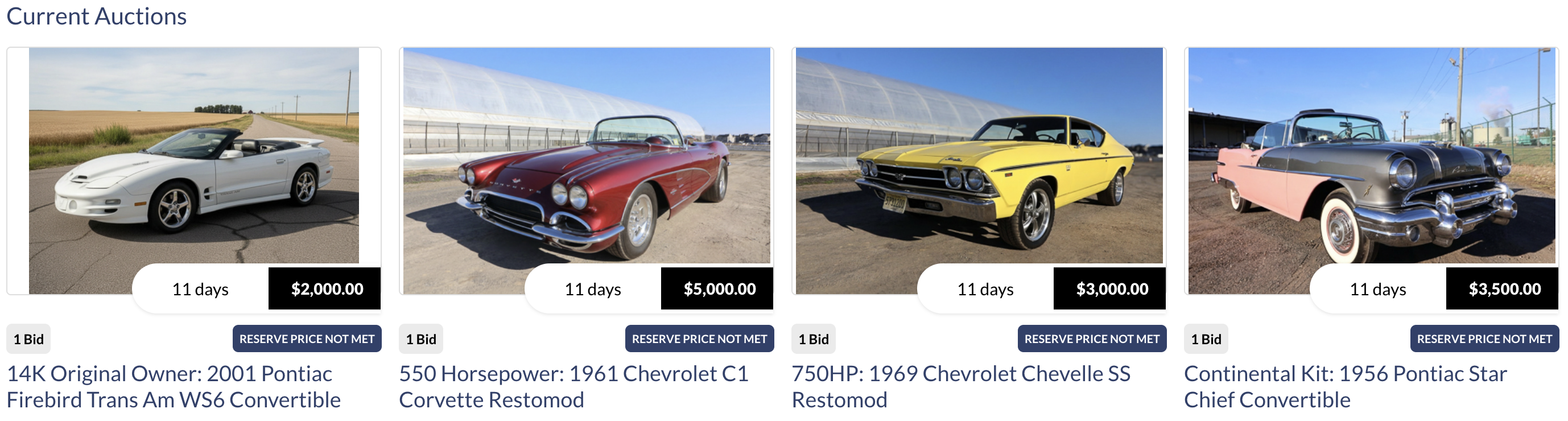 GuysWithRides Now Offers Four Dealer-Free Classic Cars Per Week Through Its Online Auction Platform