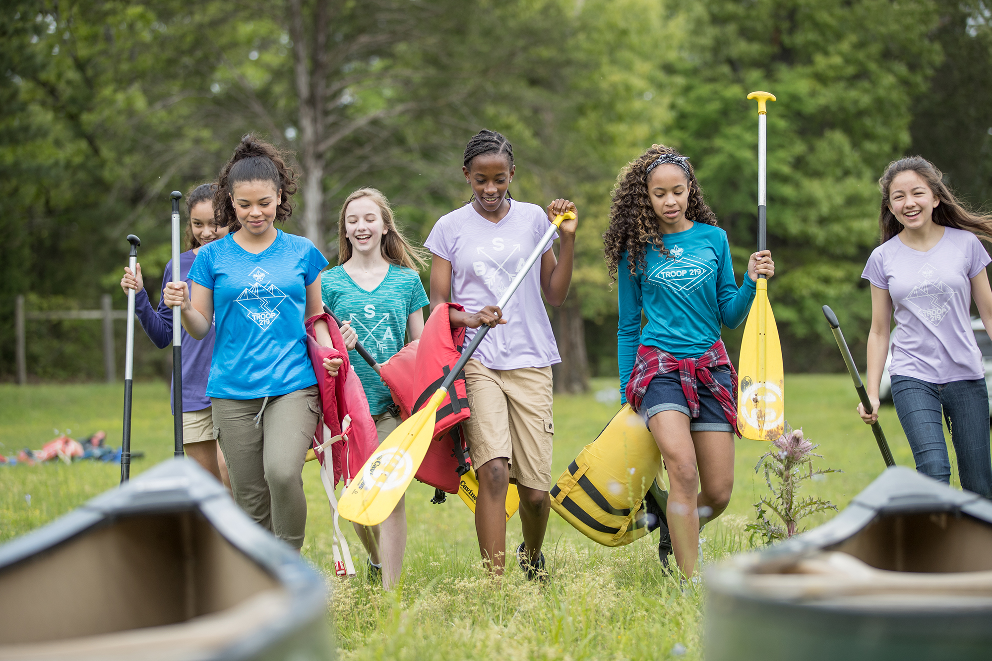 More than a camp. Photos girls preparing for Scouting.