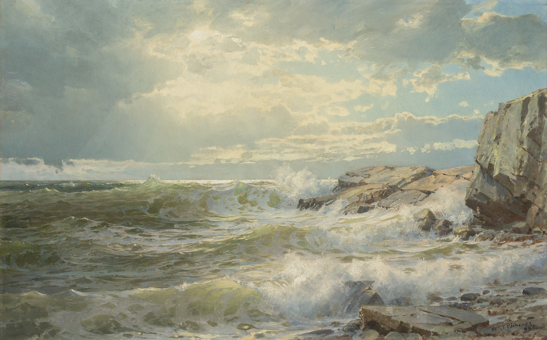 Painting off. William Trost Richards 1833 1905 off Conanicut, Newport, 1904. Картинку пожалуйста Трост.