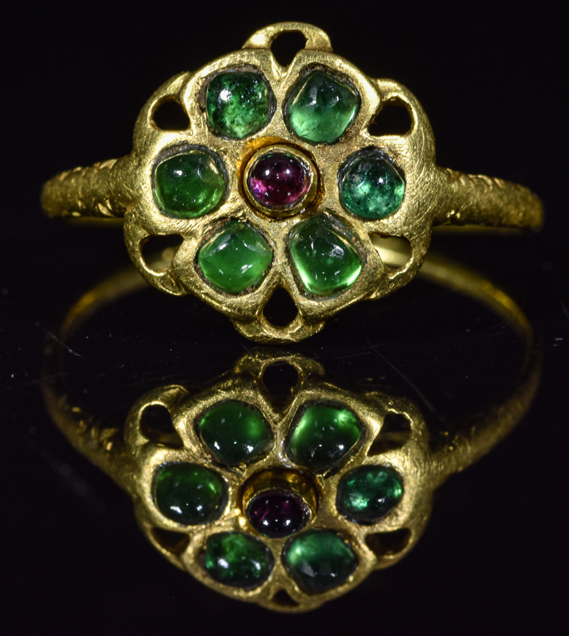 Rings with Green Ametists.