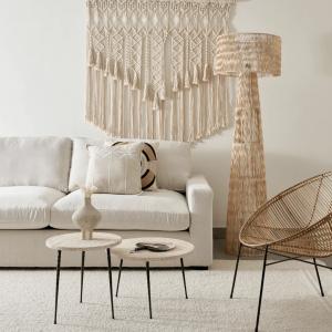 Wooden standing lamp for living room décor in UAE