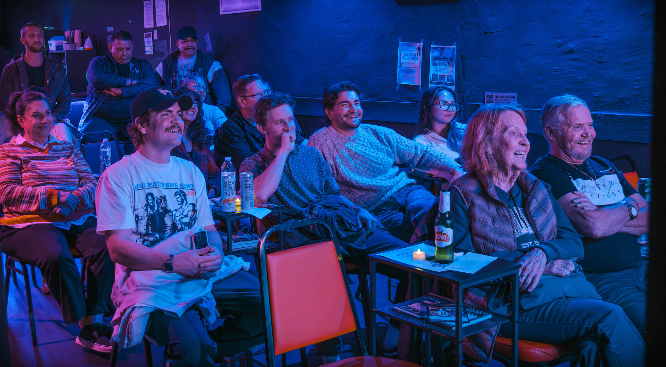 Audience members at the San Gabriel Valley Comedy Festival held at Astronaut City in 2025