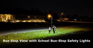Photo of School Bus Stop with Lights