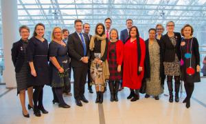 Finnish Government's Gender Equality Prize 2019 - awarded to Equality Now, group shot of Equality Now staff and members of Finnish Government