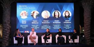 Susie Wolff, Claire Williams, Aseel Al-Hamad and Jamie Chadwick at the Acronis CyberFit Summit