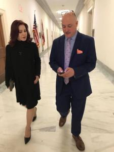 Marty Irby and Priscilla Presley lobbying for passage of the PAST Act in January