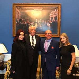 Priscilla Presley, House Majority Leader Steny Hoyer, Marty Irby, and Holly Gann