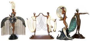 Erté Timeless Elegant Sculptures featuring Her Secret Admirers, The Wedding, Stranded & Diva Sculptures