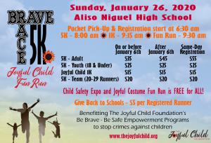 Details for The Joyful Child's BRAVE RACE 5K, 1K, and Fun Run for ALL 1/26/20