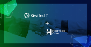 KiwiTech and Healveda strategic partnership announcement image