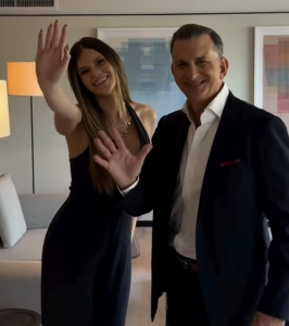 Luis Hoffmann and team member Nicole standing inside a luxury Miami property, representing The Hoffmann Group real estate brokerage.