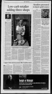 Front page article in the Vancouver Sun Business Section July 2003