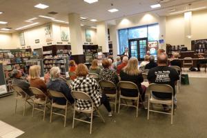 Award winning authors attract crowds at readings.