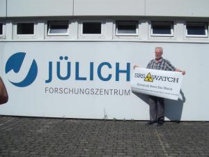 SRS Watch banner at gates of Jülich site in Germany