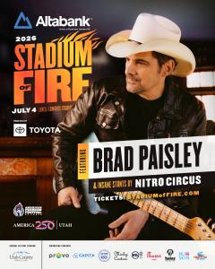 Brad Paisley to headline Stadium of Fire 2026 in Provo