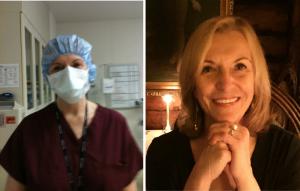 Split photo of nurse Pamela Jane Nye, Operation Scrubs' Executive Director