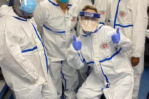 Healthcare professionals in New York show off PPE from Masks For Doctors