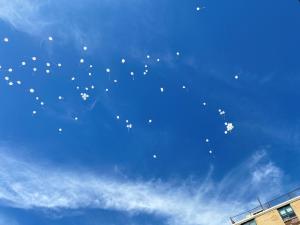 Symbolic balloons released