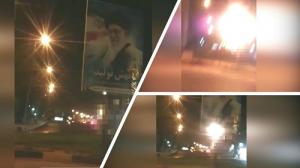 Andimeshk- Torching Khamenei’s bill-board- June 2020