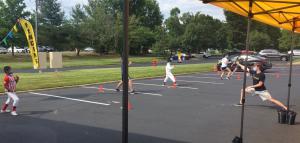 Before suiting up, outdoor conditioning.  This New Jersey fencing academy took great efforts to get approval from state and local townships not only to reopen, but also to install a canopy to facilitate outdoor training activities. 